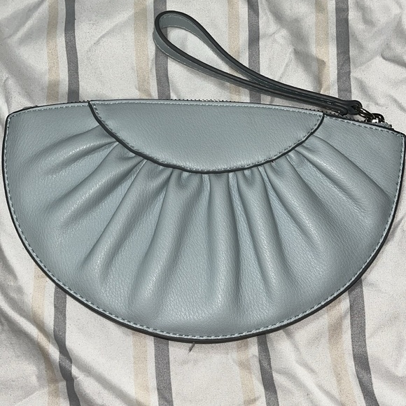 A New Day Women's Light Blue Crescent Faux Leather Wristlet Bag - Picture 3 of 9